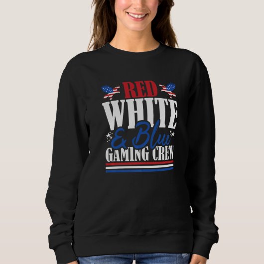 Sweatshirt Équipe de jeu vétéran du drapeau américain rouge b (Devant)
