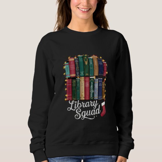 Sweatshirt Équipe de lecture de la bibliothèque de Noël amour (Devant)