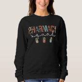 Sweatshirt Équipe De Pharmacie Leopard Pour Technicien Pharma (Devant)