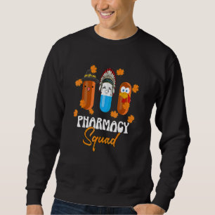 Sweatshirt Équipe de pharmacie Thanksgiving Thankful Turkey P