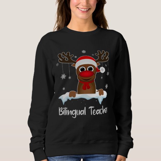 Sweatshirt Équipe de professeurs bilingues Renne Chapeau de P (Devant)