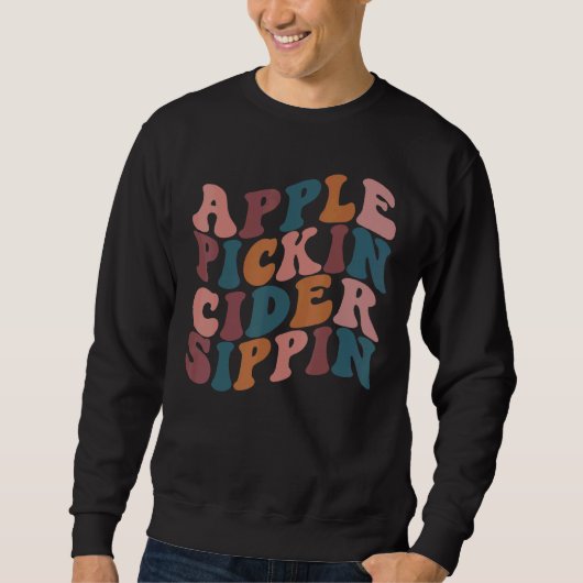 Sweatshirt Équipe de ramassage de pommes buvant du cidre pend (Devant)