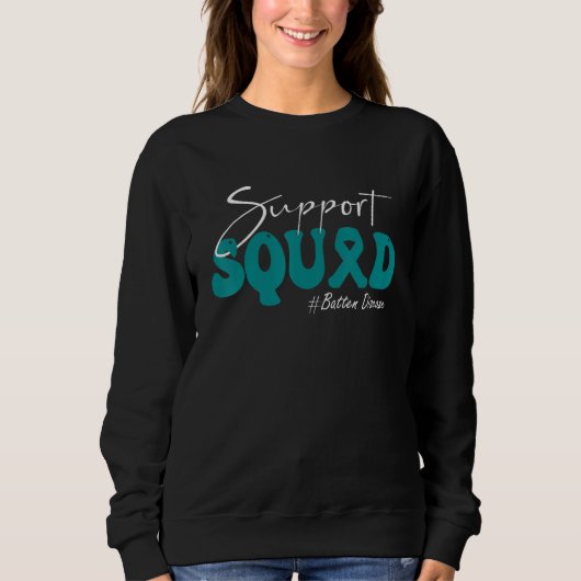 Sweatshirt Équipe de soutien Ruban sarcelle de sensibilisatio (Devant)