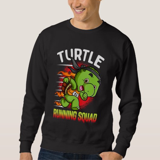 Sweatshirt Équipe de Tortue en Course Marathonien en Course (Devant)