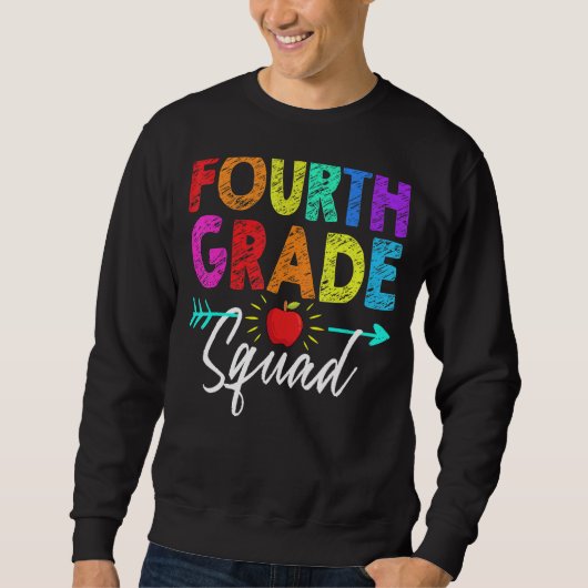 Sweatshirt Équipe d'élèves de 4e année de l'enseignant Retour (Devant)