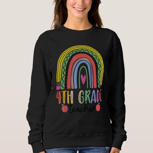 Sweatshirt Équipe d'enseignants arc-en-ciel de 4e année Équip (Devant)