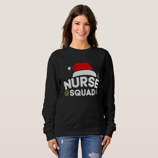 Sweatshirt Équipe des infirmières de Noël (Devant entier)