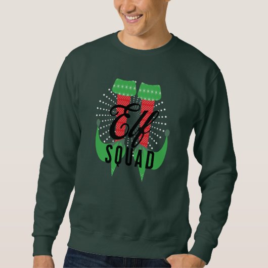 Sweatshirt Équipe des talons elfes fête de Noël des vacances (Devant)
