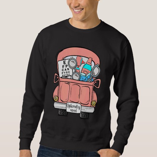 Sweatshirt Équipe d'optométrie Outils d'optométriste Voiture (Devant)