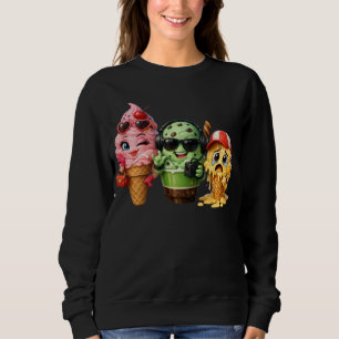 Sweatshirt Équipe drôle de glace qui fond personnage mignon a