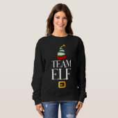 Sweatshirt Équipe Elf Noël Famille Père Noël Costume Correspo (Devant entier)