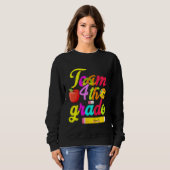 Sweatshirt Équipe Enfants 4e année Enseignant Étudiant Retour (Devant entier)