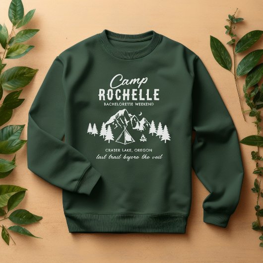 Sweatshirt Équipe EVJF Camping Vert