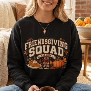 Sweatshirt Équipe Friendsgiving Vintage Thanksgiving Automne 