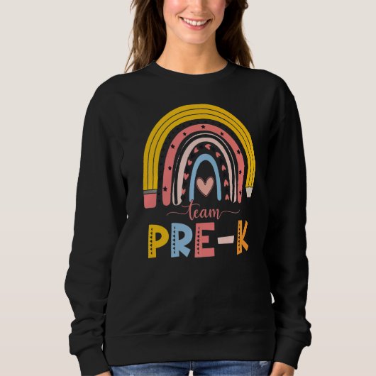 Sweatshirt Équipe Mare Rainbow Teacher Pré K Premier Jour De (Devant)