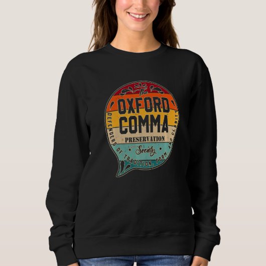 Sweatshirt Équipe Oxford Comma Preservation Society Oxford (Devant)