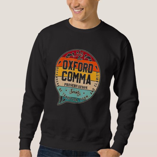 Sweatshirt Équipe Oxford Comma Preservation Society Oxford (Devant)