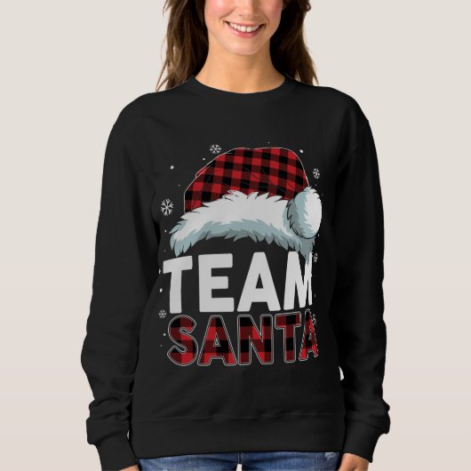 Sweatshirt Équipe Père Noël Buffalo Plaid Correspondant Famil (Devant)