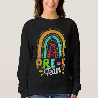 Sweatshirt Équipe Pré K Leopard Rainbow Retour À L'École
