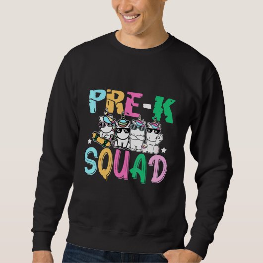 Sweatshirt Équipe Pré-K Unicorne Pré-K Enseignant Étudiant (Devant)