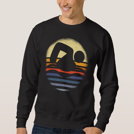 Sweatshirt Équipe vintage de natation (Devant)