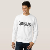 Sweatshirt Éraflure de Jésus Noir (Devant entier)