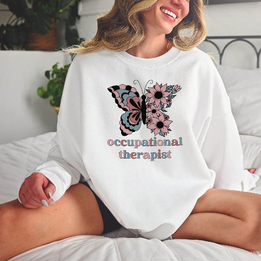 Sweatshirt Ergothérapeute Papillon Boho personnalisé