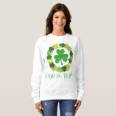 Sweatshirt Erin Go Bragh Shamrock Saint Patrick's Day (Devant entier)