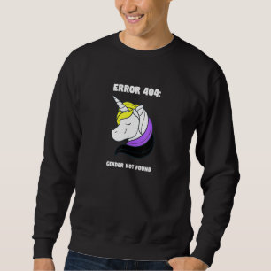 Sweatshirt Erreur 404 Sexe Non Trouvé Indicateur Non binaire
