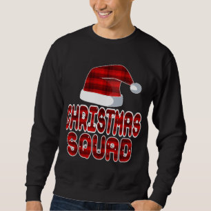 Sweatshirt Escadron de Noël Père Noël Red Plaid Claus Xmas Pa