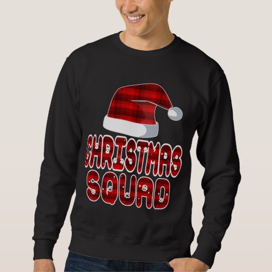Sweatshirt Escadron de Noël Père Noël Red Plaid Claus Xmas Pa (Devant)