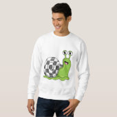 Sweatshirt Escargot aux échecs avec échiquier (Devant entier)