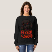 Sweatshirt Escouade de caniche noire (Devant entier)