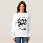 Sweatshirt Escouade moderne Ghouls Halloween Nom personnalisé (Devant entier)
