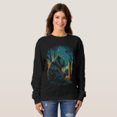 Sweatshirt Esoteric Bear drinking Beer Night Forest (Devant entier)
