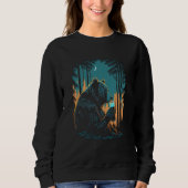 Sweatshirt Esoteric Bear drinking Beer Night Forest 1 (Devant)