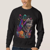 Sweatshirt Esoteric Husky Dog Crystals Cute Illustration  2 (Devant)