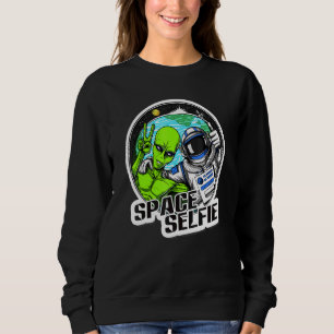 Sweatshirt Espace Selfie Alien Astronaute Alien Selfie Earth