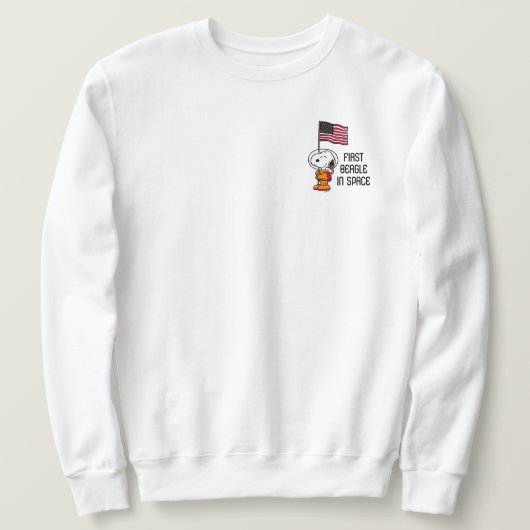 Sweatshirt ESPACE | Snoopy avec astronaute du drapeau (Design devant)