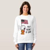 Sweatshirt ESPACE | Snoopy avec astronaute du drapeau (Devant entier)