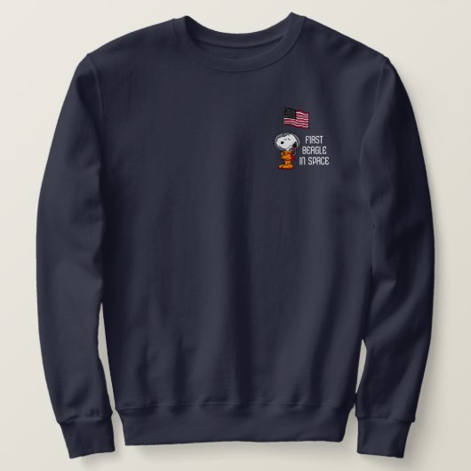Sweatshirt ESPACE | Snoopy avec astronaute du drapeau (Design devant)