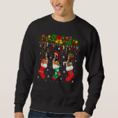Sweatshirt Espagnol Springer Anglais En Sock Xmas Reindeer Sa (Devant)