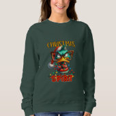 Sweatshirt Esprit de Noël de canard vert grincheux (Devant)