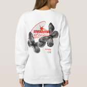 Sweatshirt Essentials of Leisure with/ Butterfly Print - Blan (Dos)