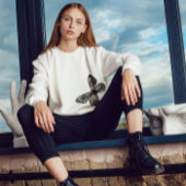 Sweatshirt Essentials of Leisure with/ Butterfly Print - Blan