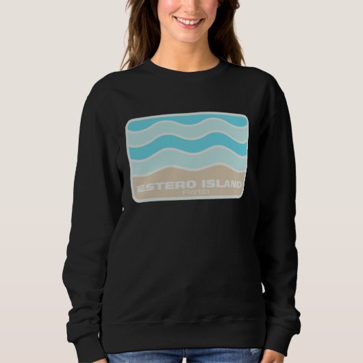 Sweatshirt Estero Island Florida Retro FL Waves Beach Souveni (Devant)
