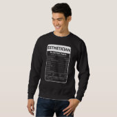 Sweatshirt ESTHETICIAN Nutrition Facts Sarcastic Graphic (Devant entier)
