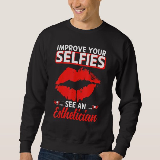 Sweatshirt Esthétique Selfies Lèvres Esthétique Beauticier Co (Devant)