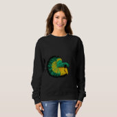 Sweatshirt Et le poisson bêta jaune (Devant entier)