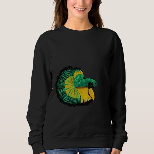 Sweatshirt Et le poisson bêta jaune (Devant)